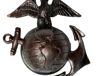 Authentic Vintage USMC Marine Corps Enlisted EGA Hollow Screw-Back Emblem WWII Era w/ Nut Eagle Globe Anchor Insignia