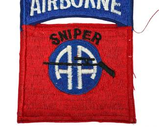 Original Vietnam War Era 82nd Airborne Division SNIPER Patch | Theater Made | Cut Edge SSI