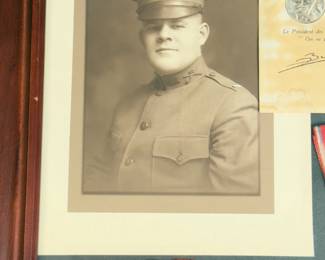 WWI 78th Division 310th Infantry US Army Soldier Edwin Woodruff Leary Framed Photo & Ephemera Collection - Verdun Medal, St. Mihiel, Meuse-Argonne