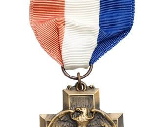 WWII Barnstable, Massachusetts Patriotic Service Medal with Ribbon and "Pro Patria" Bar - Crisp & Dunn Mfg