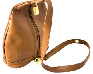 Vintage Tignanello Brown Leather Shoulder/Crossbody Bag, Gold Hardware
