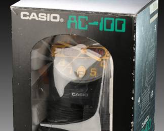 Vintage 1980s Casio AC-100 Stomping Robot Action Alarm Clock CIB, Complete In Box w/ Manual, Japan