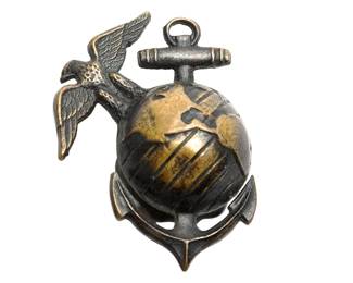 Vintage US Marine Corps EGA Cap Insignia - Officer or Enlisted Dress Blues - Screw Back - Pre-WWII Era