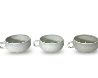 Russel Wright American Modern Granite Gray Ceramic Cups, Set of 3, Mid-Century Modern