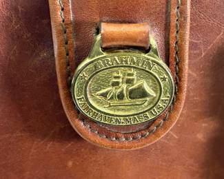 Vintage Brahmin Fairhaven Mass USA Brown Leather Satchel Bag Purse Made in USA
