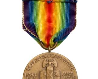 WWI Victory Medal with Ribbon & Ribbon Bar - Allied Nations - The Great War for Civilization