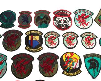 Collection of 28 Vintage US Air Force Patches - Tactical Fighter Squadrons, Training, and Support Units - Vietnam Era & Beyond