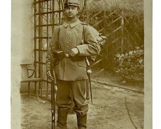 WWI German RPPC Postcard 1916, II. Seebataillon Soldier, Marine-Feldpost Flanders, Pickelhaube, Jever Address