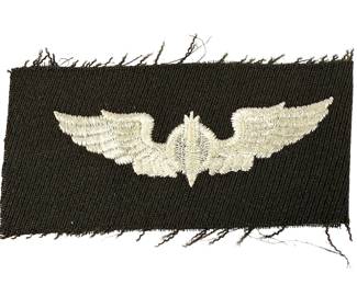 WWII USAAF Bombardier Wings Patch - Authentic WW2 Theater-Made - On OD Wool Shirt Material