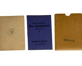 WWII German Jungsturm Deutsches Jungendkorps Membership Booklets & Envelope Herbert Gierke Hamburg 1930s