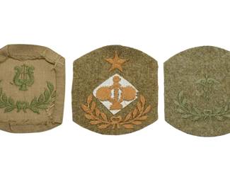 Lot of 3 WWI - WWII US Army Officer Cap Insignia - Brigadier General Staff, Band & Medical