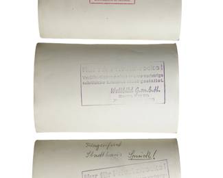 Original WWII German Photo Lot of 3 - Prussian Police Training, Public Appearance, and Political Rally - Weltbild G.m.b.H. Berlin Stamp