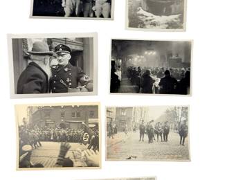 Rare Lot of 7 Original WWII-Era German Photos, Nazi Imagery, Political Rallies, Soldiers, and Street Scenes