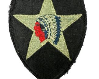 Original WWII US Army 2nd Infantry Division "Indianhead" Patch - ETO Battle of the Bulge
