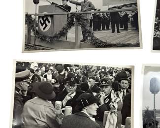 RARE & Unpublished 1930s Photos: Dr. ROBERT LEY at VKF Schweinfurt Ball Bearing Factory – Original DAF Rally Lot w/ Provenance Stamp