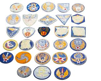 Superb WWII USAAF Patch Collection - 28 Original Numbered Air Force & Command Insignia
