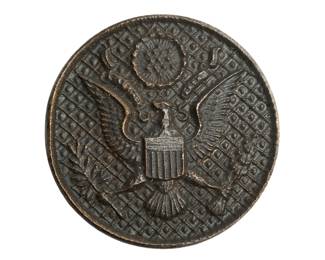 WWI Era US Army Officer Great Seal Collar Insignia Disc Screw Back Military Pin