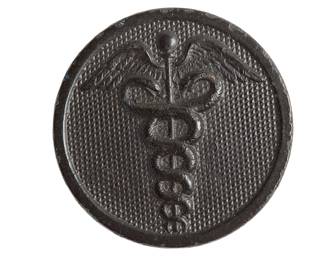 Vintage U.S. Army Medical Department Enlisted Collar Disc Insignia Caduceus Screw-back