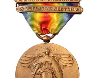 Original U.S. WWI Victory Medal with 3 Army Battle Clasps - Meuse-Argonne, St. Mihiel