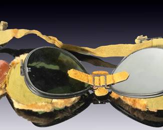 Original WWI U.S. Army Model 1917 Resistal Flight & Motorcycle Goggles with Case