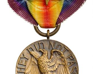 WWI Elkhart, Indiana "They Did Not Pass" Patriotic Service Medal Awarded to Louis Enders