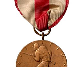 Original Pre-WWII USMC Marine Corps Expeditionary Medal - Split Wrap Brooch