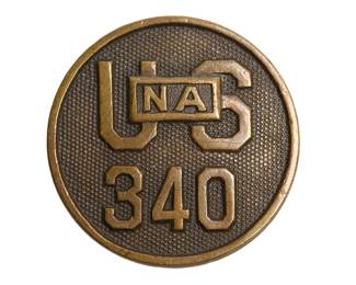 WWI Era US National Army USNA 340th Infantry Regiment Collar Disc Screw Back Pin
