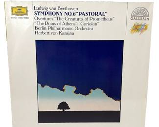 Beethoven Symphony No. 6 "Pastoral" & Overtures LP Karajan Berlin Philharmonic Deutsche Grammophon