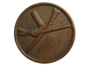 Original WWI US Army Infantry Collar Disc Crossed Rifles "I" Enlisted Doughboy Uniform Insignia