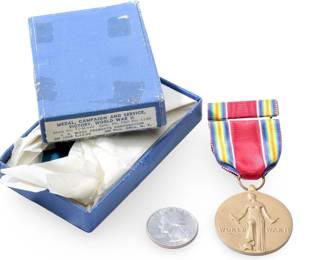 Cased US World War II Victory Medal Set, Mint in Original 1946 Dated Box