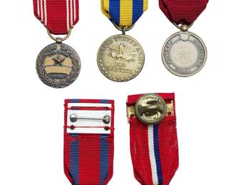 Lot of 5 Vintage US Military Miniature Medals - WWII Era Philippine Liberation, Good Conduct, Army Service - Collector's Grouping