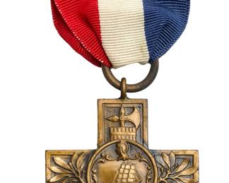 WWI New Haven, Connecticut Service Cross Medal with Ribbon - 1917-1919 Era Military Award