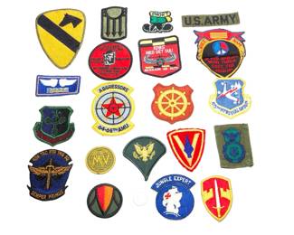 US Military Patch Collection (20 pcs) - WWI & Vietnam War Era - 1st Cavalry, USAF & Novelty
