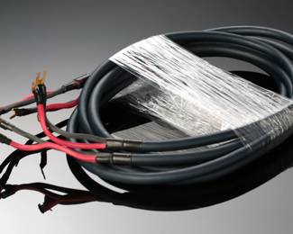 Pair of Vintage AudioQuest Indigo Speaker Cables - 8 Foot - Spade Connectors