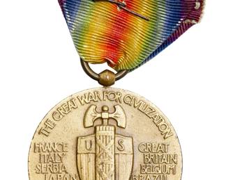 Original WWI US Victory Medal with France Clasp & Bronze Maltese Cross – Historic Military Award