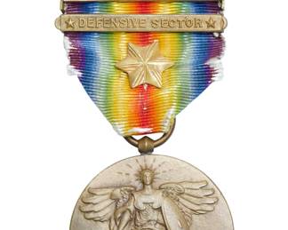 Rare WWI US Victory Medal with 3 Battle Clasps: Champagne-Marne, Aisne-Marne, Defensive Sector & Bronze Citation Star - Authentic Great War Militaria & Valor Award