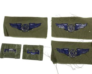 Lot of 5 Vietnam War In-Country Made Patches - US Army Master Aviator & US / ARVN Parachutist Wings