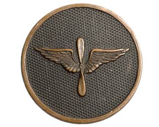Vintage U.S. Army Air Corps Officer Collar Disk Pin Propeller Wings WWII Era Insignia