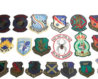 Collection of 23 Vintage USAF Tactical Fighter Wing Patches - Cold War Era Aviation Memorabilia