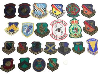 Collection of 23 Vintage USAF Tactical Fighter Wing Patches - Cold War Era Aviation Memorabilia
