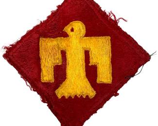 Original WWII US Army 45th Infantry "Thunderbird" Division Patch - Dachau Liberator