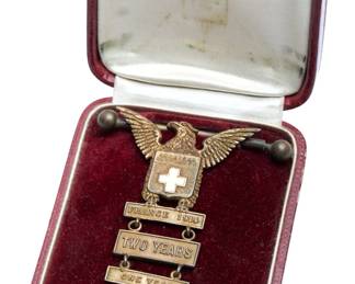 WWI American Ambulance Field Service France 1914 Medal with Bars, Original Box, & Provenance