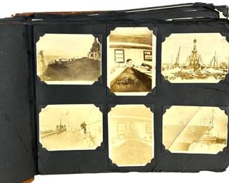 WWI Era USS Mississippi BB-41 Sailor Photo Album 348 Photos Panama Canal Fleet at Guantanamo Bay Cuba