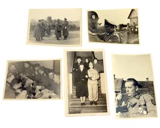 WWII German Photo Lot Waffen-SS Officer Portrait, Field Officers, Possible Wedding, Gathering