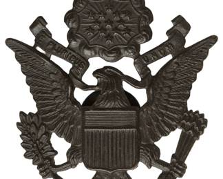 Antique US Military Eagle Insignia Badge - Officer Cap or Uniform - E Pluribus Unum - Circa WWI/WWII