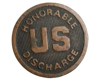 Original WWI Era US Army Honorable Discharge Collar Disc Veteran Insignia Post-War Military
