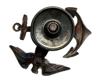 Authentic Vintage USMC Marine Corps Enlisted EGA Hollow Screw-Back Emblem WWII Era w/ Nut Eagle Globe Anchor Insignia