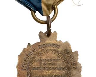 Rare 1916 Mexican Border Service Medal, Massachusetts National Guard, Boston City Award, Mayor James M. Curley