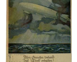 1926 Zeppelin-Eckener-Spende Propaganda Postcard by Otto Amtsberg, Postmarked NÜRNBERG, Kurrent Script, Weimar Germany