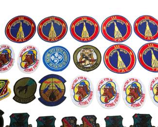 Collection of 31 Vintage USAF Tactical Air Command Patches - 36 TFW, 555 TFS, 111 SW, 55 TFW, 82 TFTS - Cold War Era Military Memorabilia